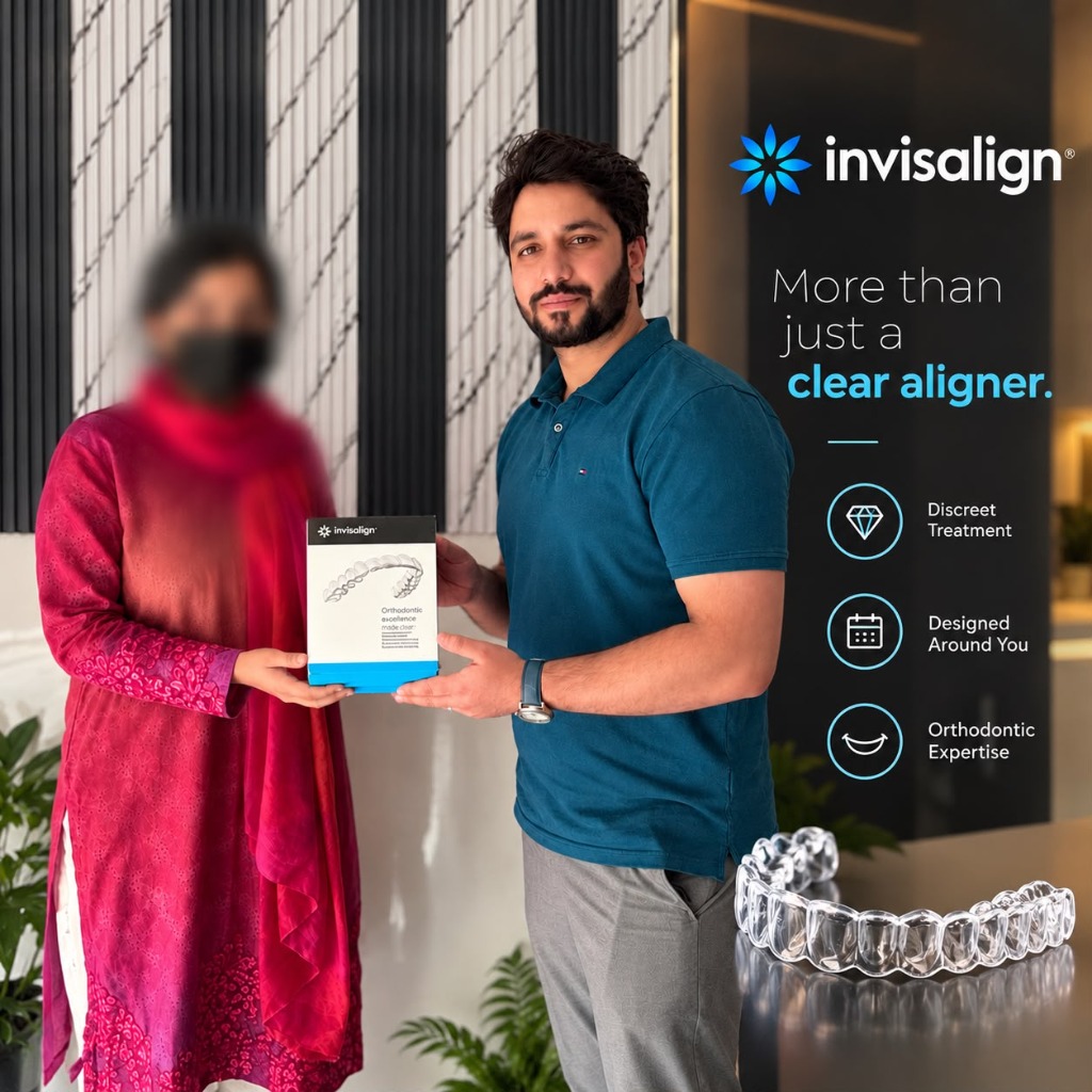 Dr. Sheheer delivering Invisalign to patient